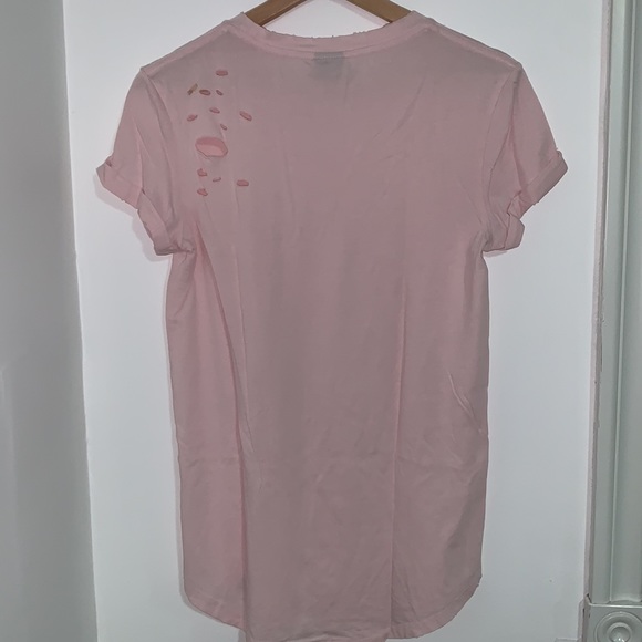 Ninth Hall Dear Pink Destructed Elongated T-Shirt - Picture 4 of 4